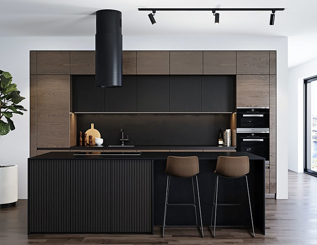 Modern kitchen 4 3D model 4