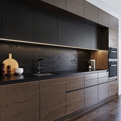 Modern kitchen 4 3D model 5