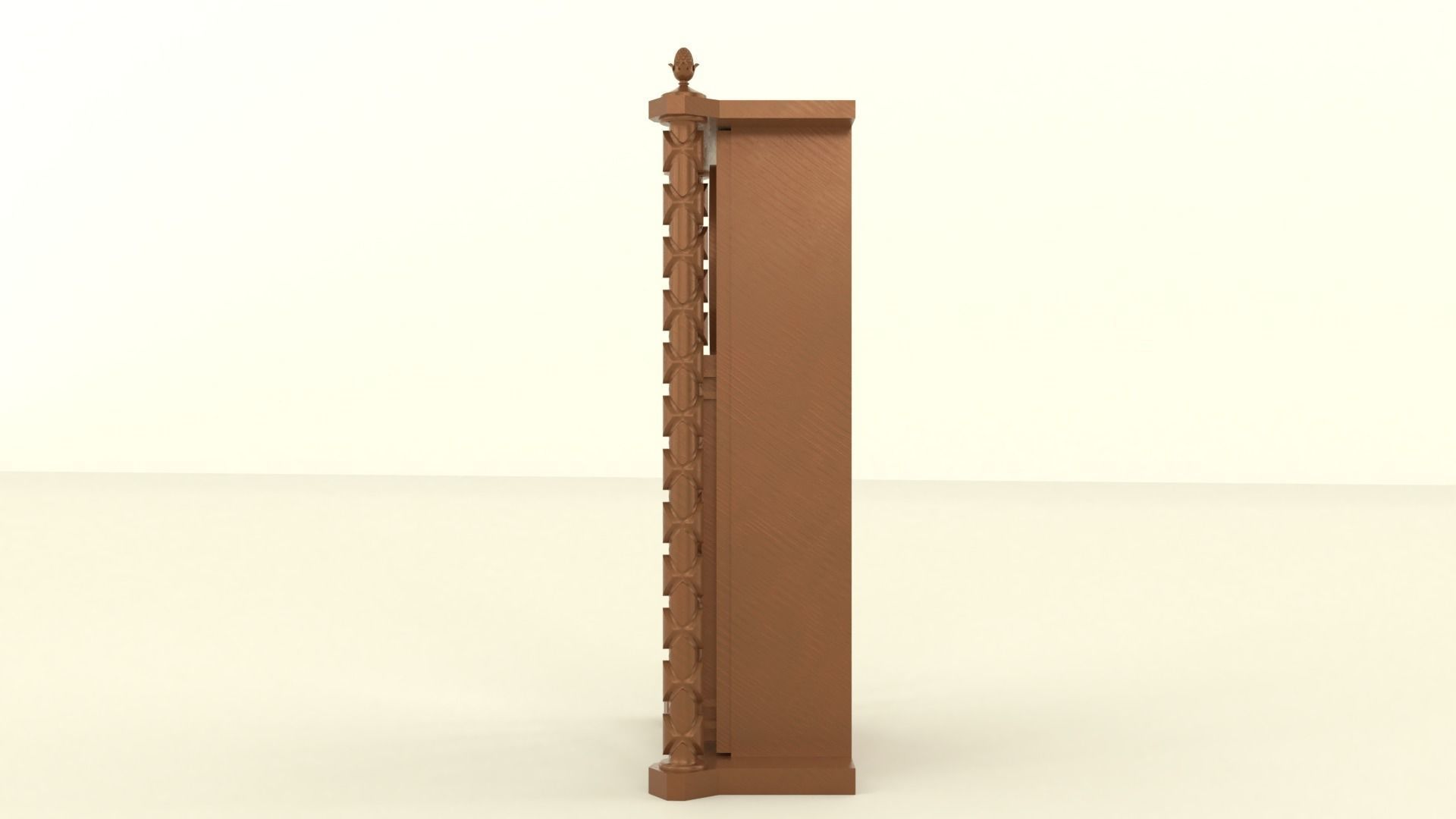 Wooden clock 3D model_2