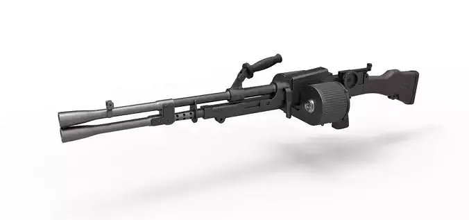 Heavy blaster of Cara Dune from The Mandalorian 3D model