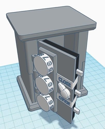 MECHANICAL SAFE WITH CODED LOCK USB SD-CARD HOLDER 3D print model