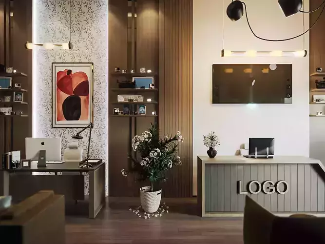 Studio-Photography modern office interior design 3D model