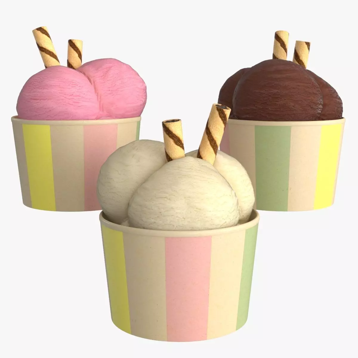 Ice Cream Low-poly 3D model_0