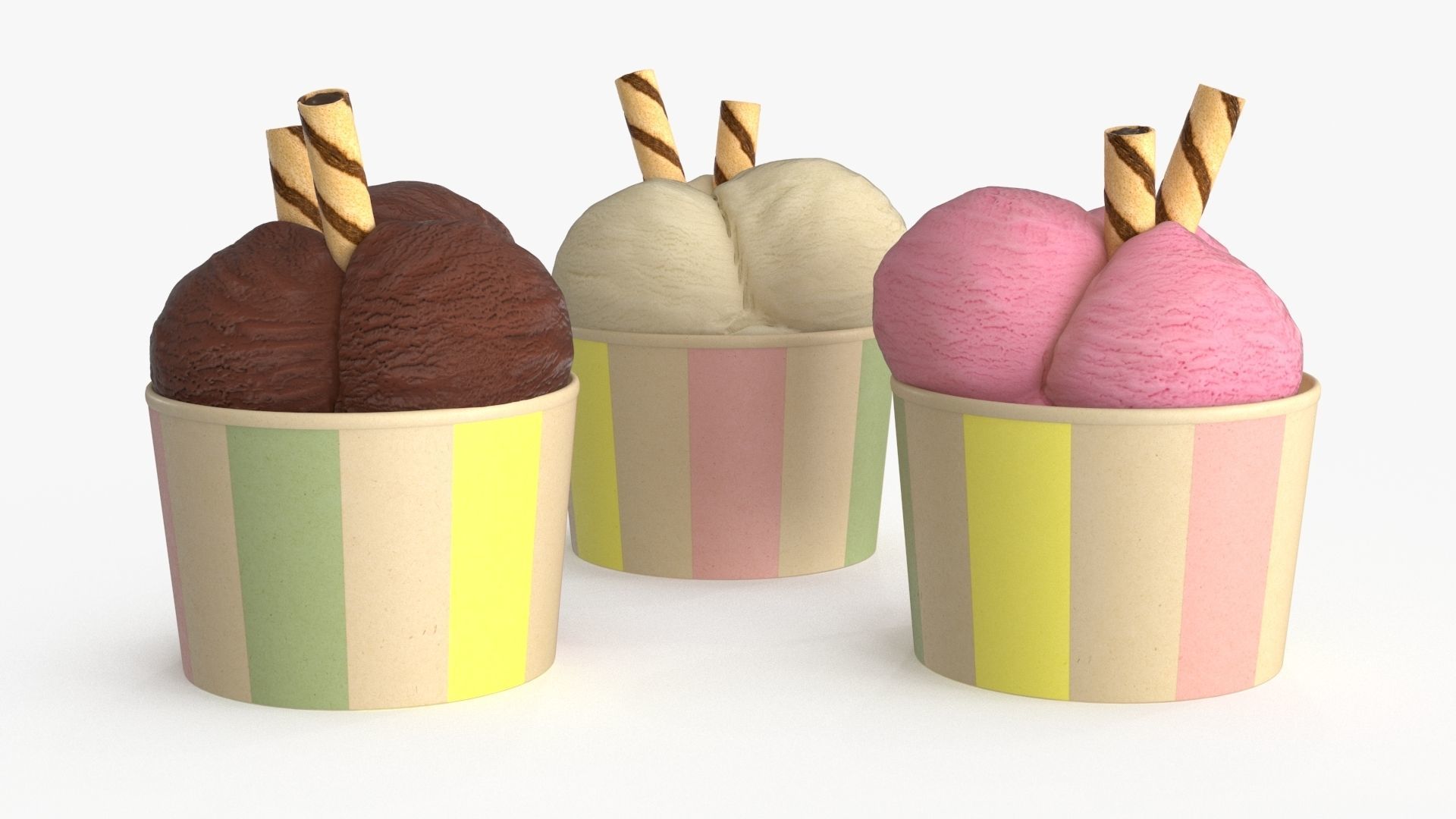 Ice Cream Low-poly 3D model_5