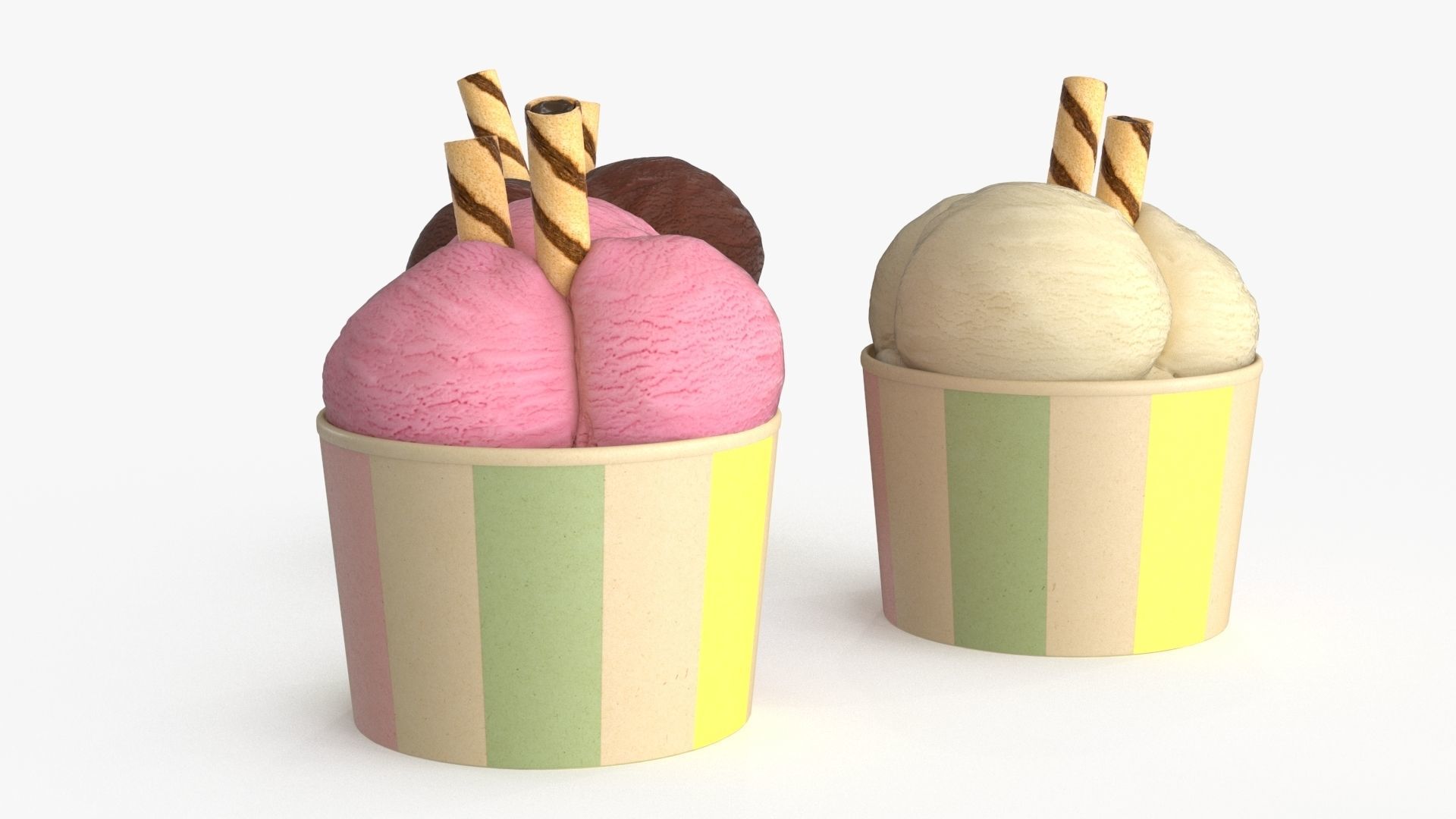 Ice Cream Low-poly 3D model_3