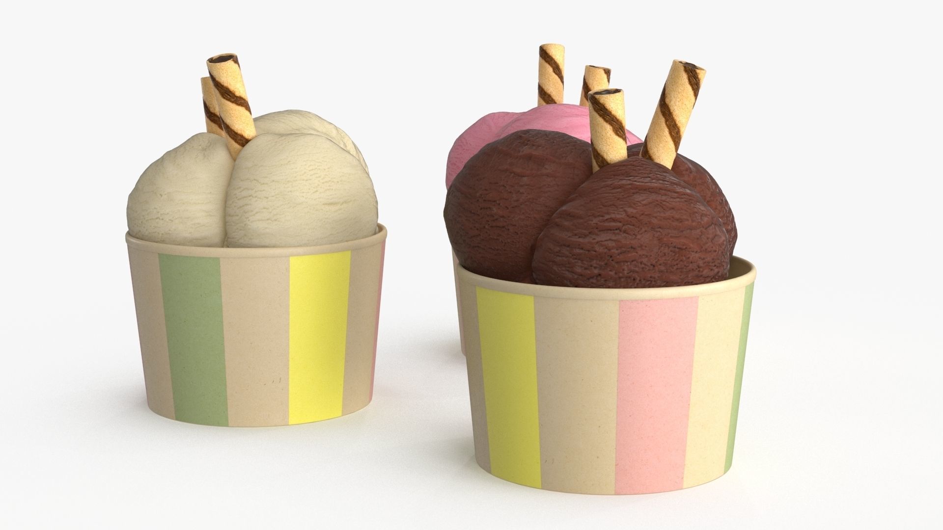 Ice Cream Low-poly 3D model_7