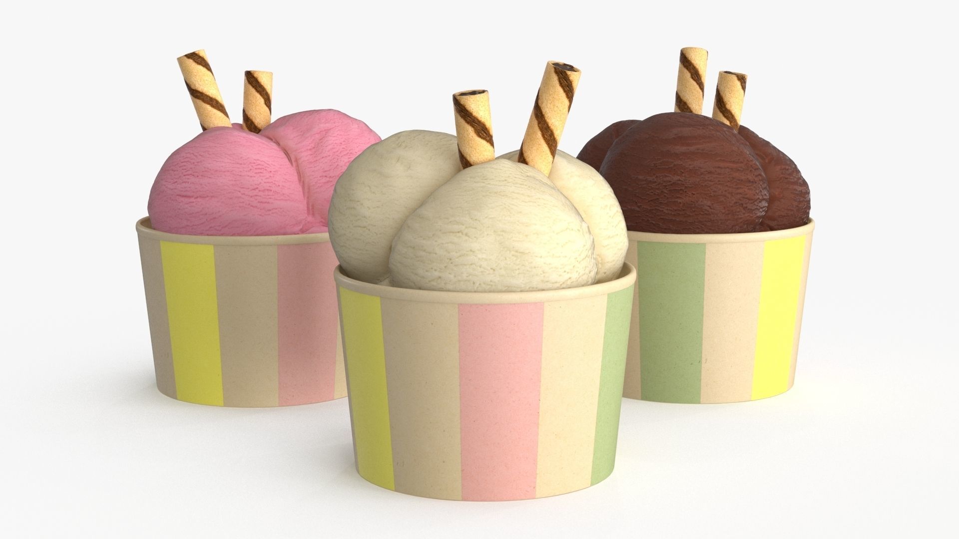 Ice Cream Low-poly 3D model_1