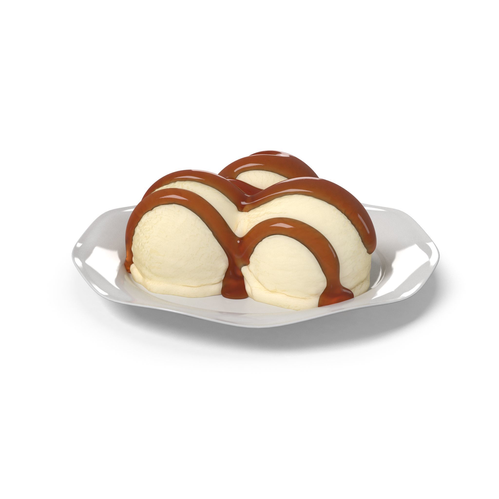 Ice Cream Dish Low-poly 3D model_2