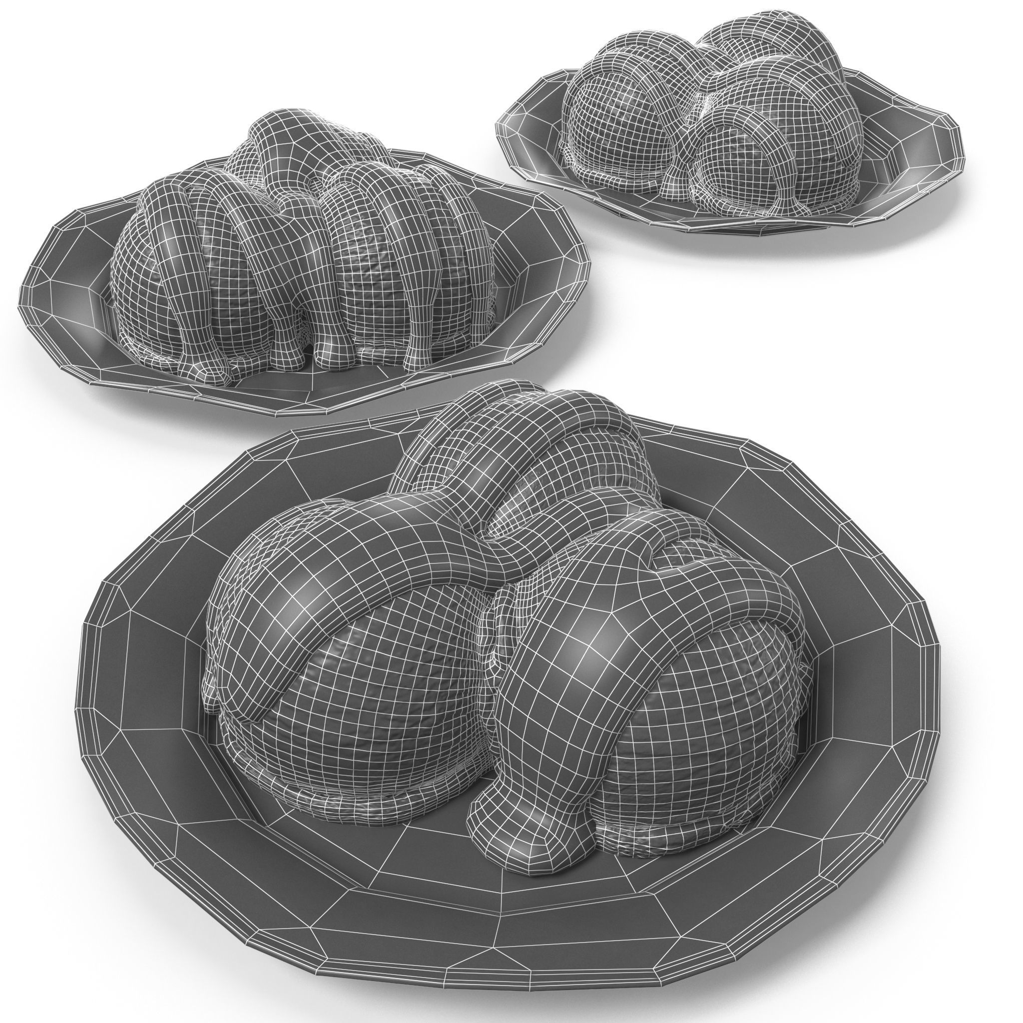 Ice Cream Dish Low-poly 3D model_5