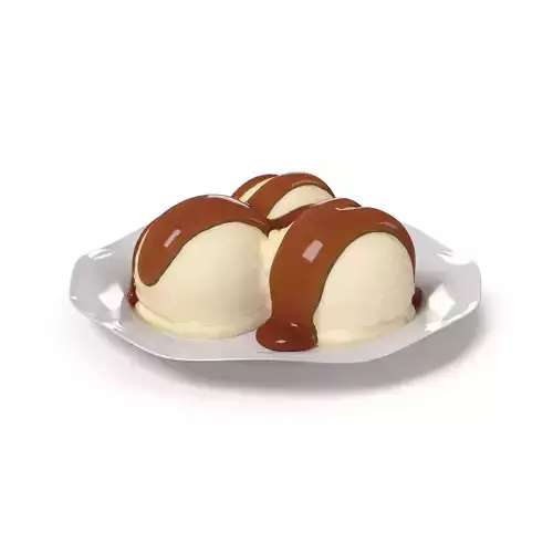 Ice Cream Dish Low-poly 3D model