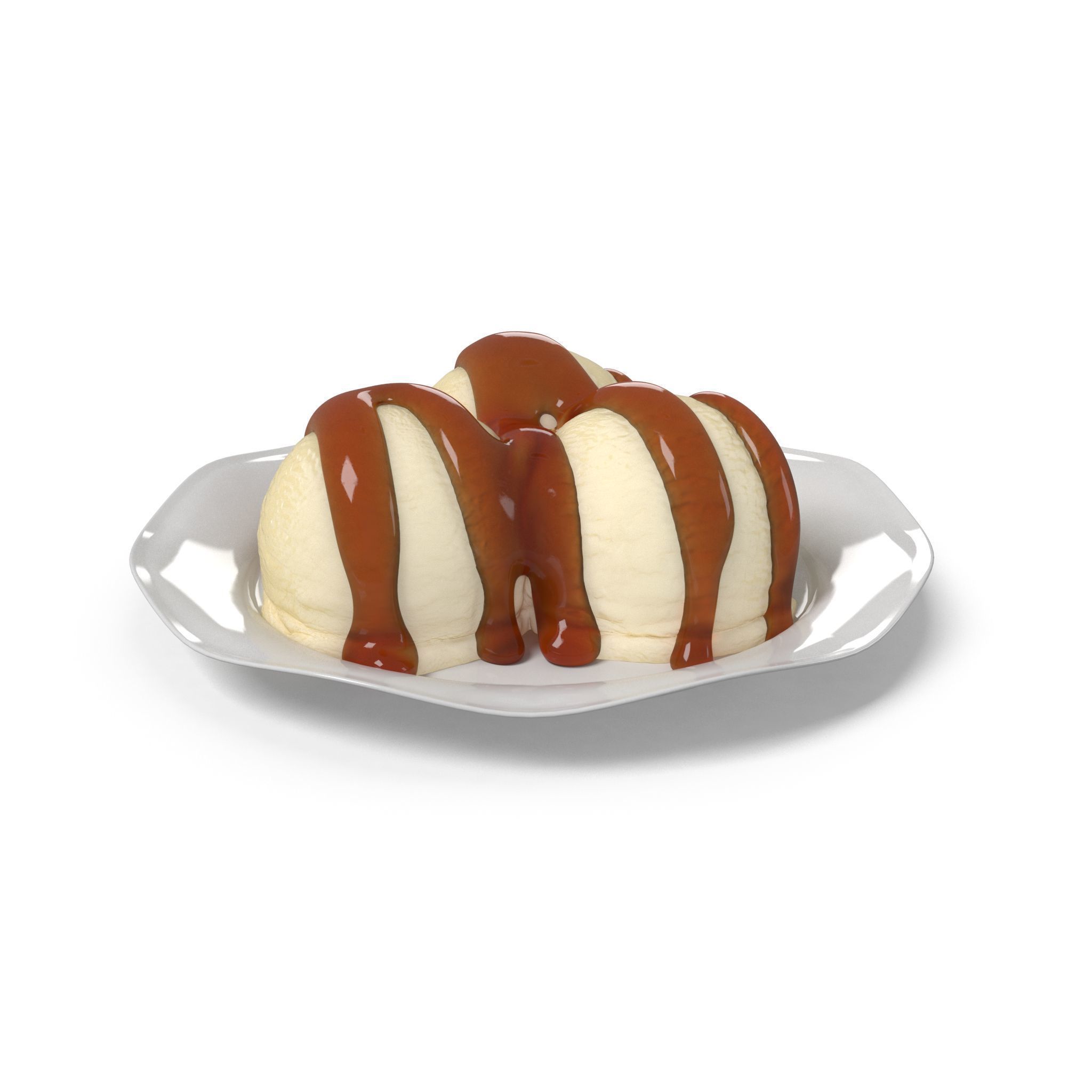 Ice Cream Dish Low-poly 3D model_1