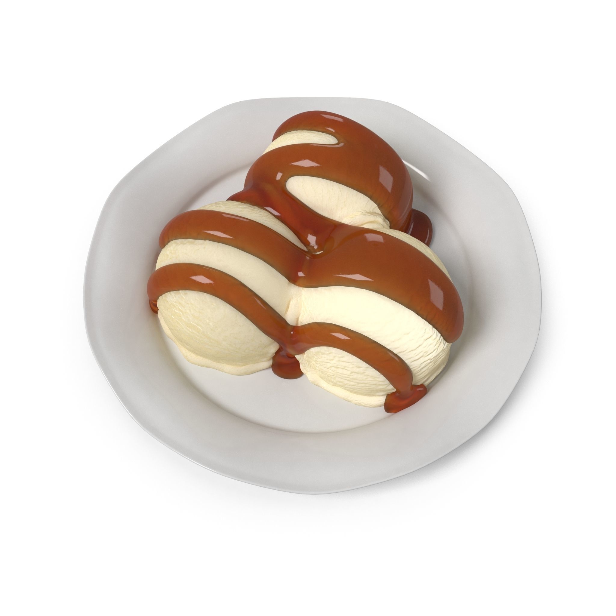 Ice Cream Dish Low-poly 3D model_3