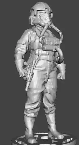 Augmented - TIE PILOT-with base blaster update 3D model