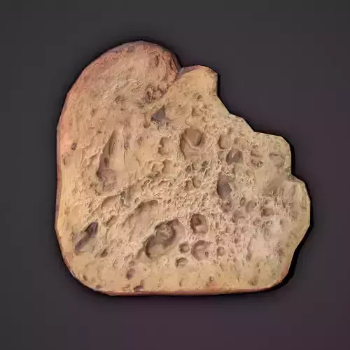 Eaten Slice of Bread Free low-poly 3D model