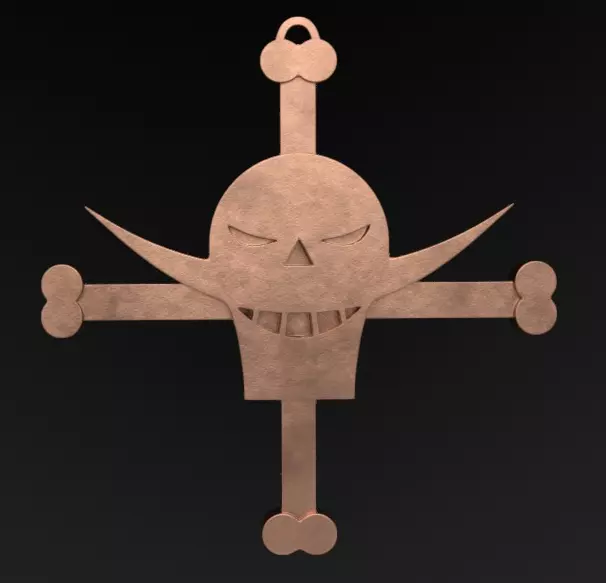 Whitebeard Pirates Jolly Roger Printable Ear Ring and Pendant 3D print model