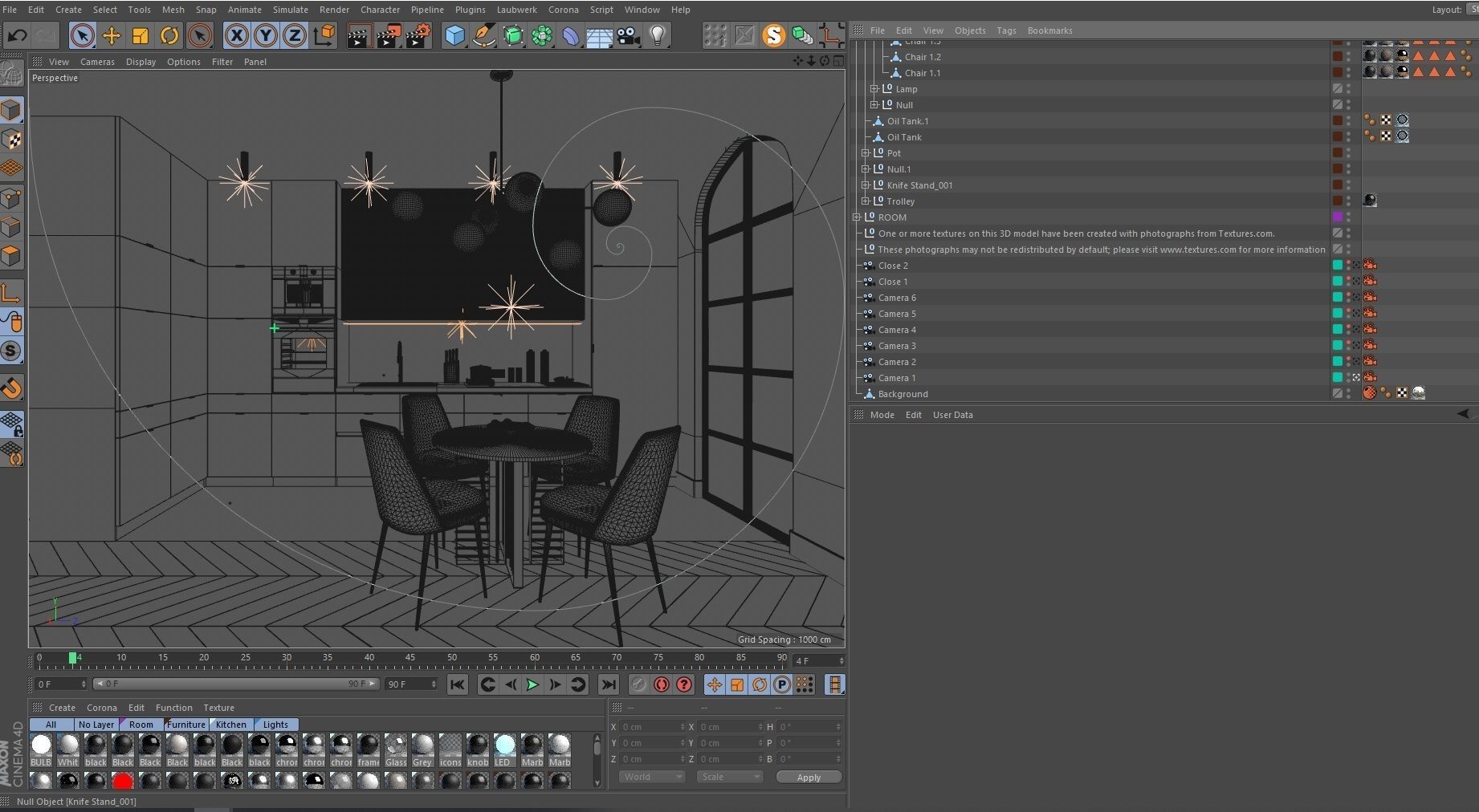 Kitchen modern interior Cinema4D Corona renderer 3D model_9