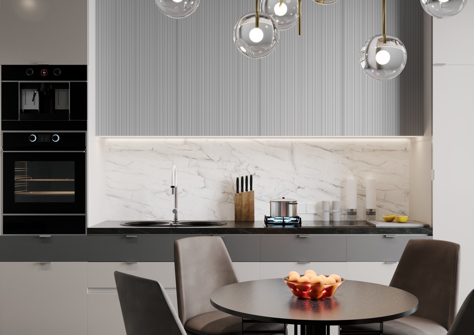 Kitchen modern interior Cinema4D Corona renderer 3D model_4