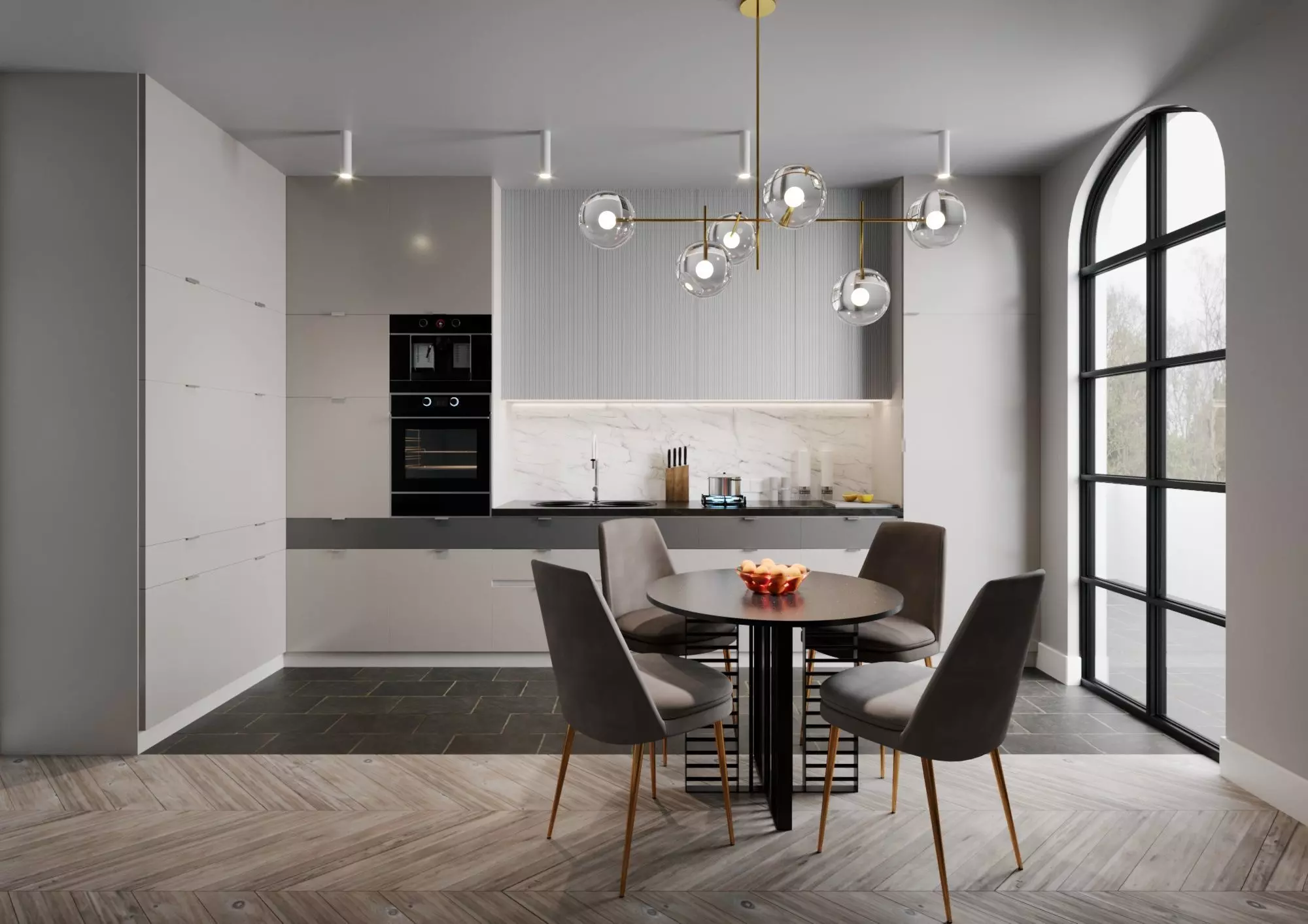 Kitchen modern interior Cinema4D Corona renderer 3D model_0