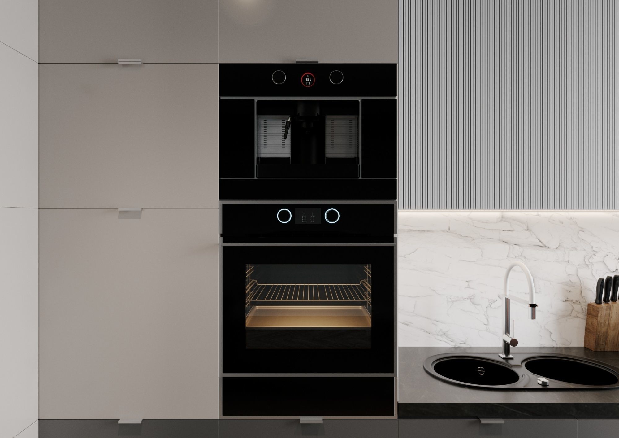 Kitchen modern interior Cinema4D Corona renderer 3D model_7