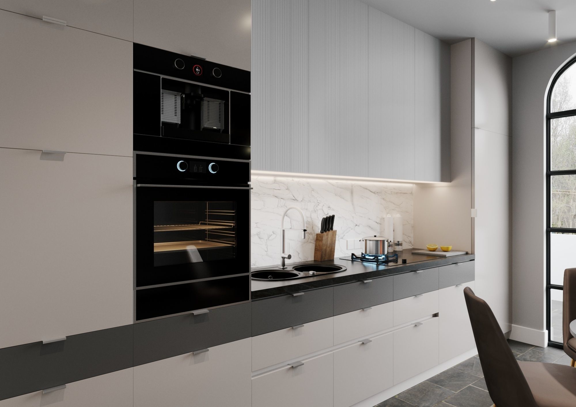 Kitchen modern interior Cinema4D Corona renderer 3D model_3