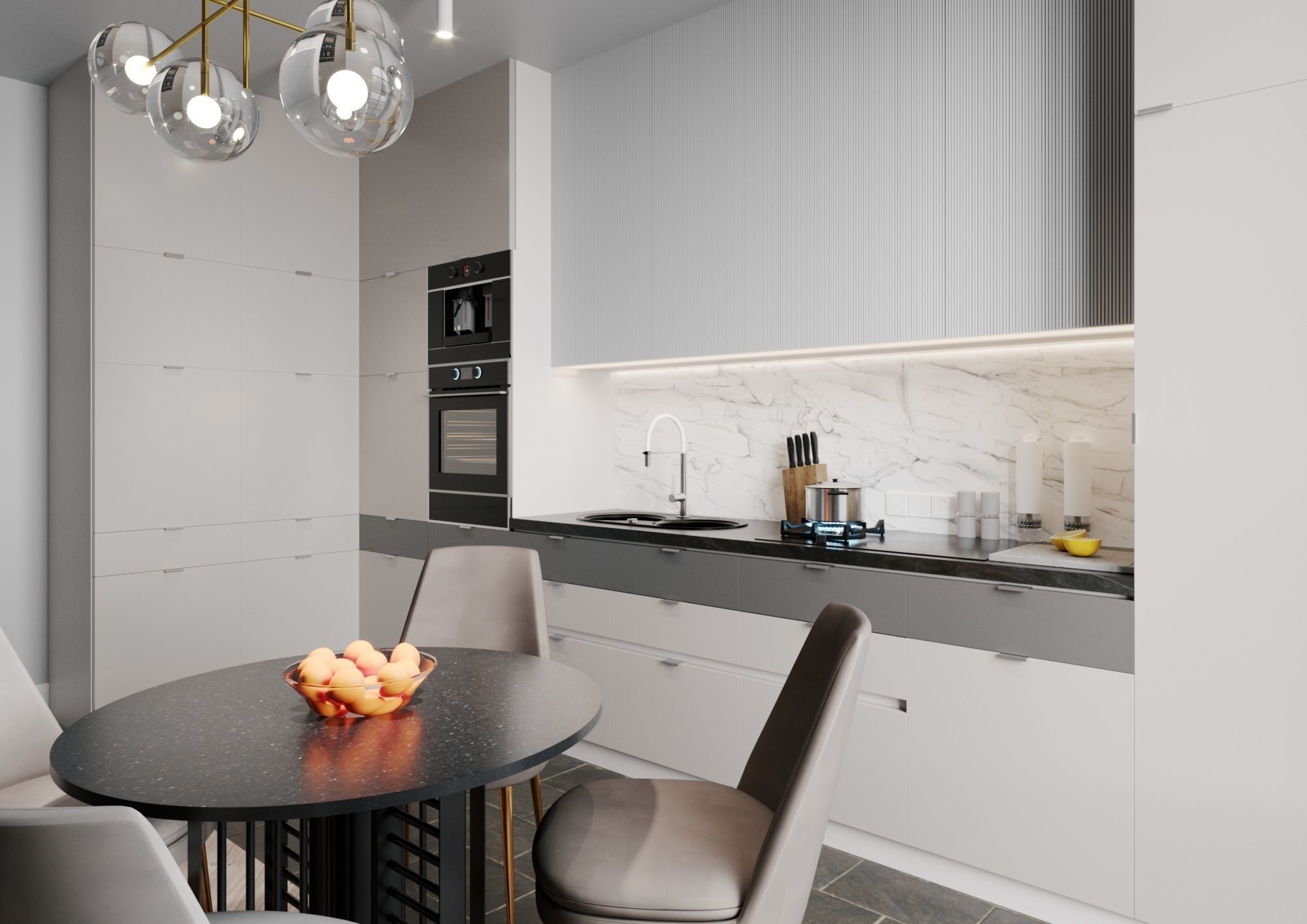 Kitchen modern interior Cinema4D Corona renderer 3D model_2