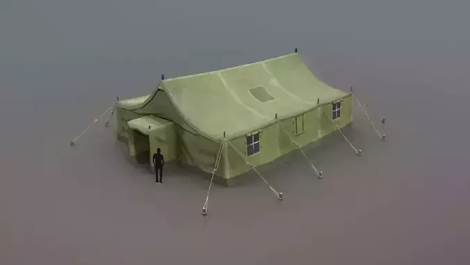 Military Tent 01 Forest Low-poly 3D model