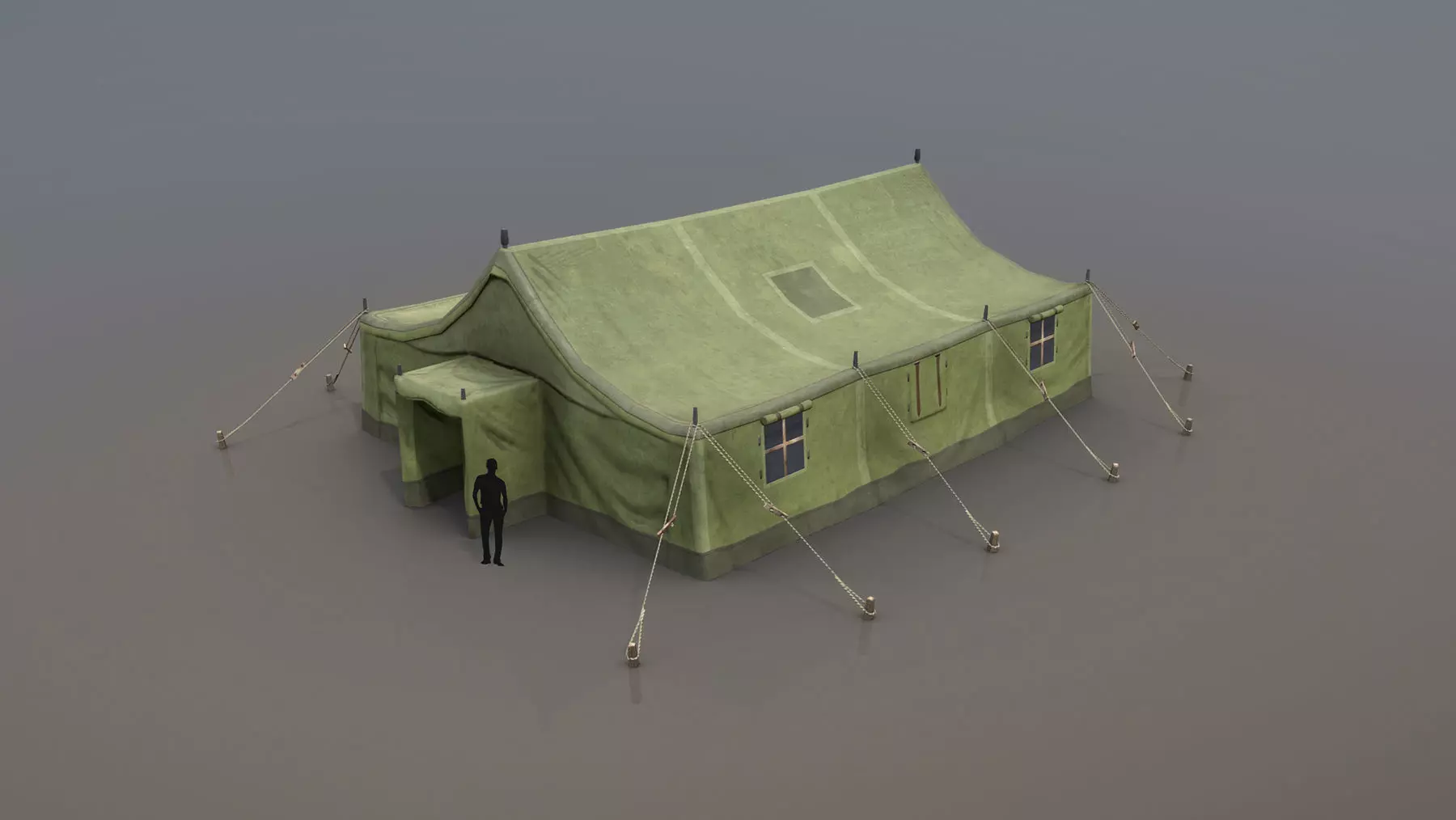 Military Tent 01 Forest Low-poly 3D model_0