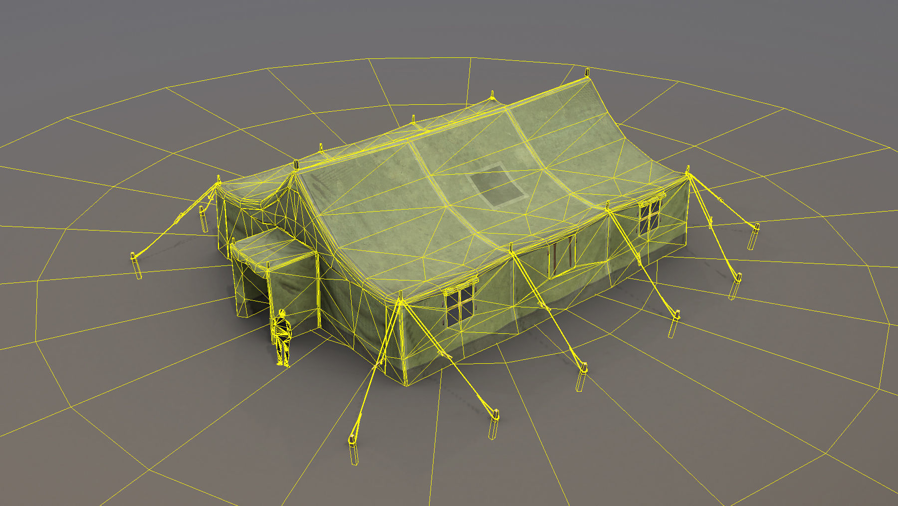 Military Tent 01 Forest Low-poly 3D model_7