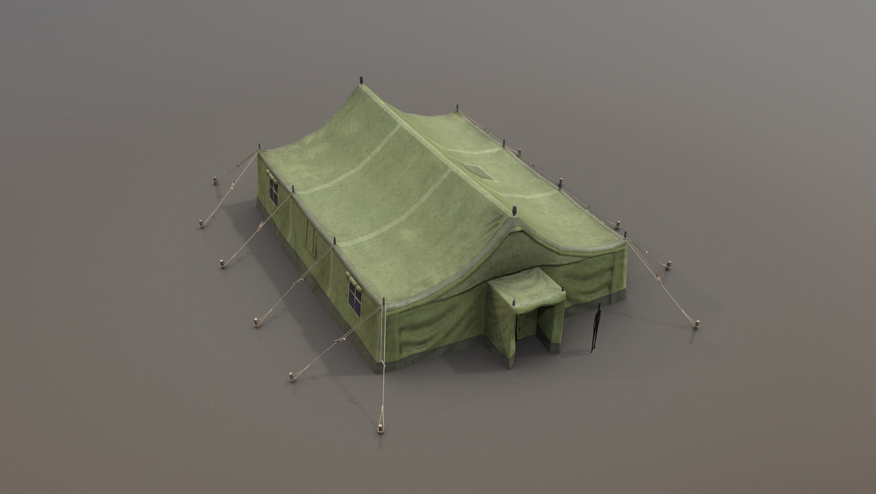 Military Tent 01 Forest Low-poly 3D model_1