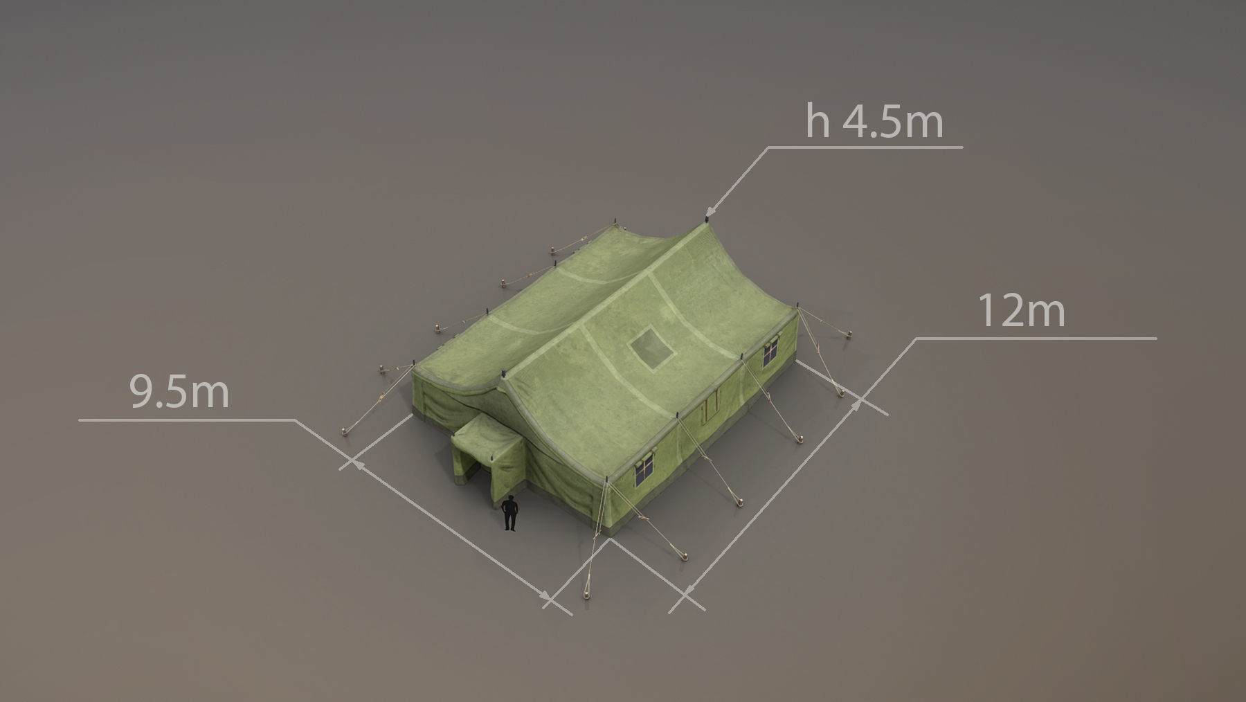 Military Tent 01 Forest Low-poly 3D model_6