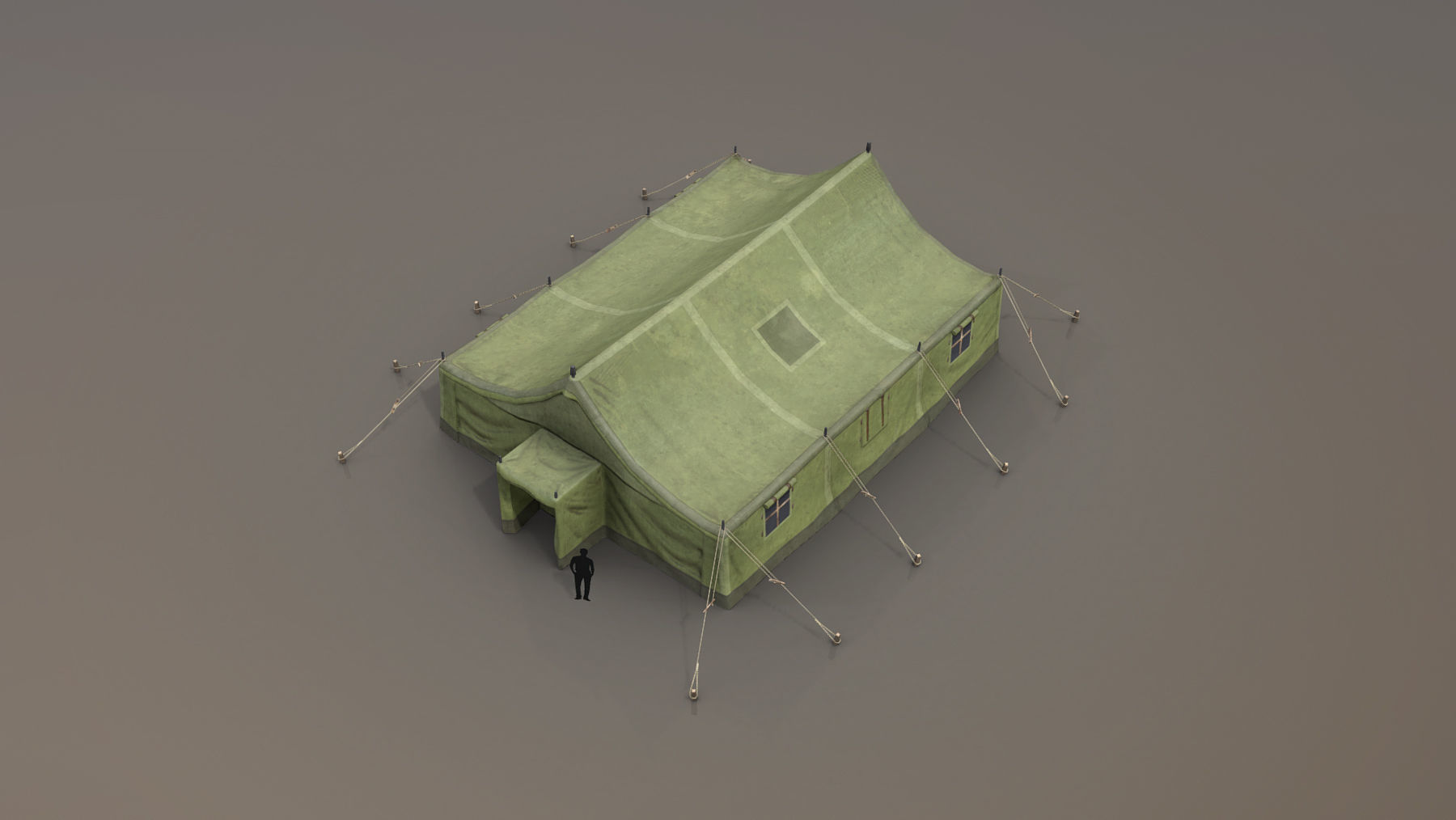 Military Tent 01 Forest Low-poly 3D model_5