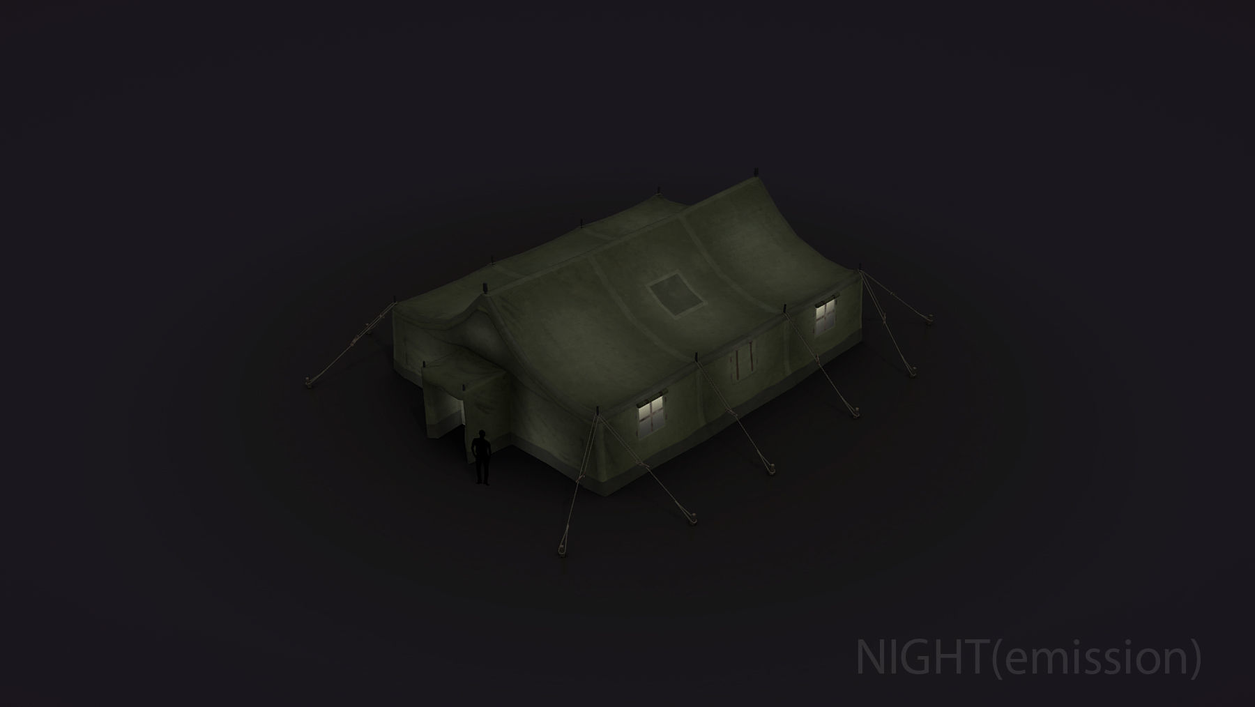 Military Tent 01 Forest Low-poly 3D model_13