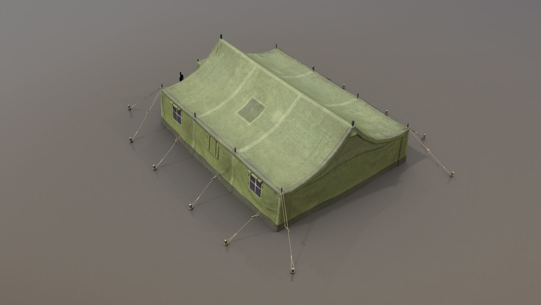 Military Tent 01 Forest Low-poly 3D model_3