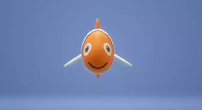 Orange Fish Low-poly 3D model