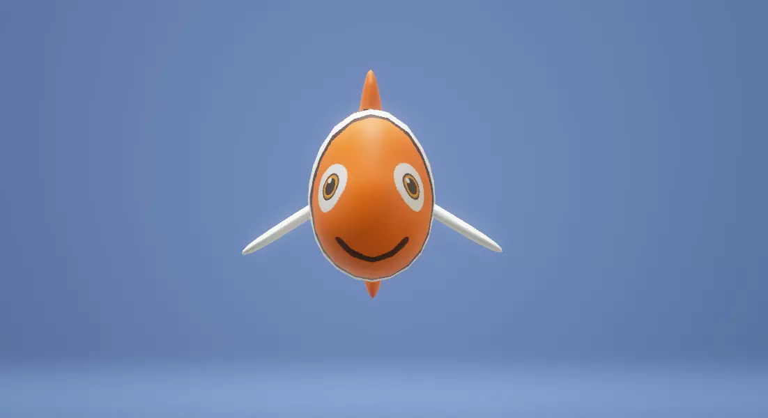 Orange Fish Low-poly 3D model_0