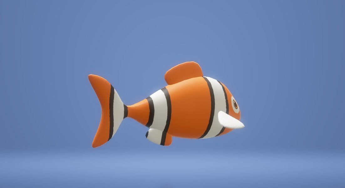 Orange Fish Low-poly 3D model_3