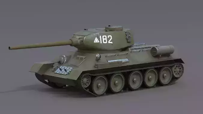 T-34-85 soviet ww2 tank 3D model