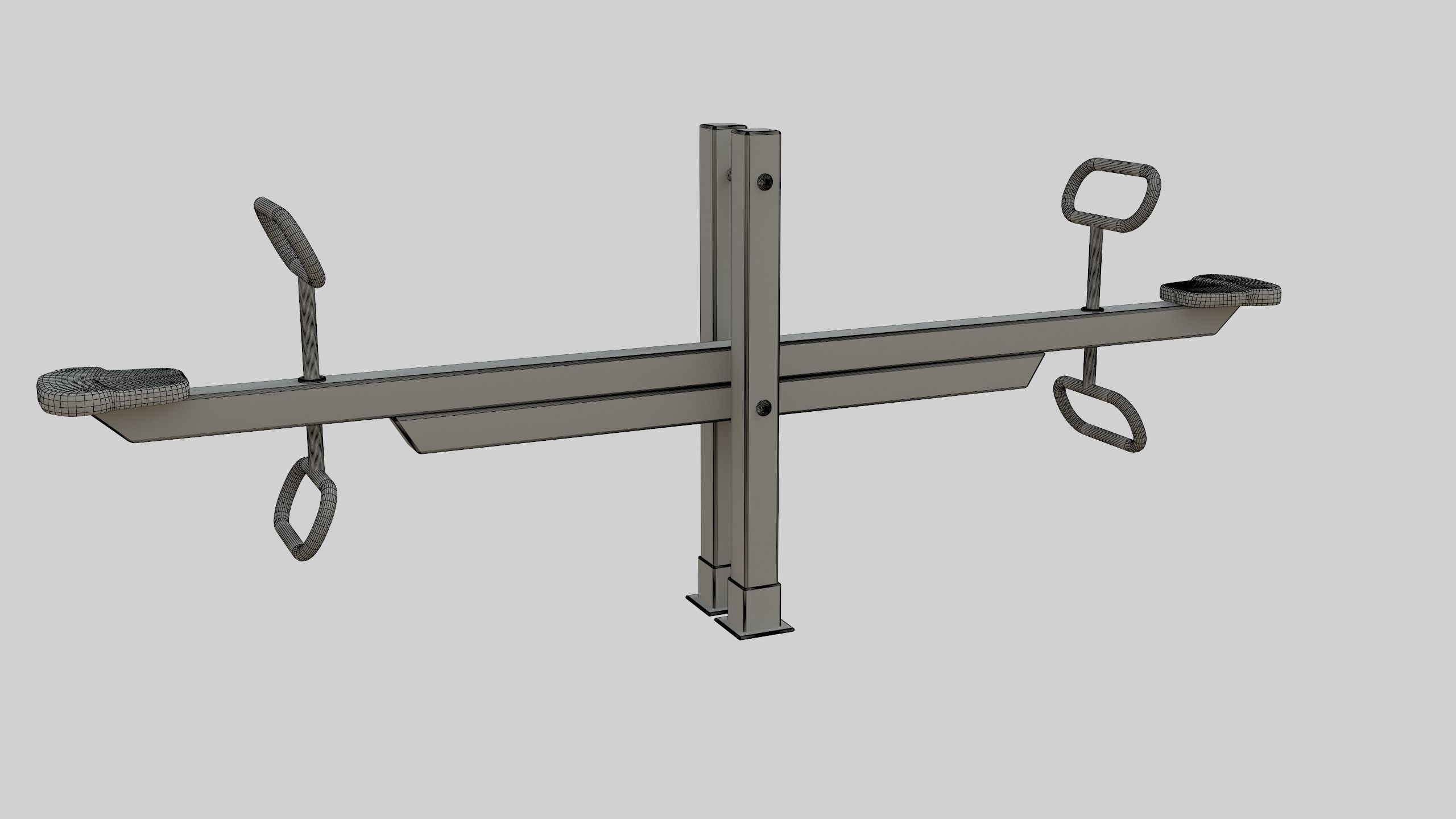 Wooden Seesaw Teeter Totter - 01 Playground Low-poly 3D model_28