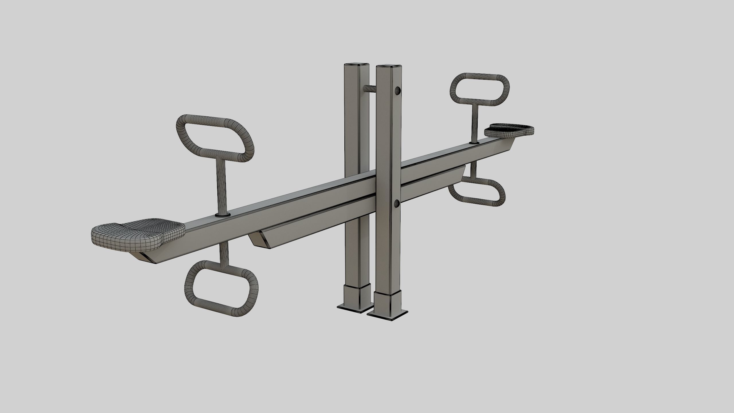 Wooden Seesaw Teeter Totter - 01 Playground Low-poly 3D model_48