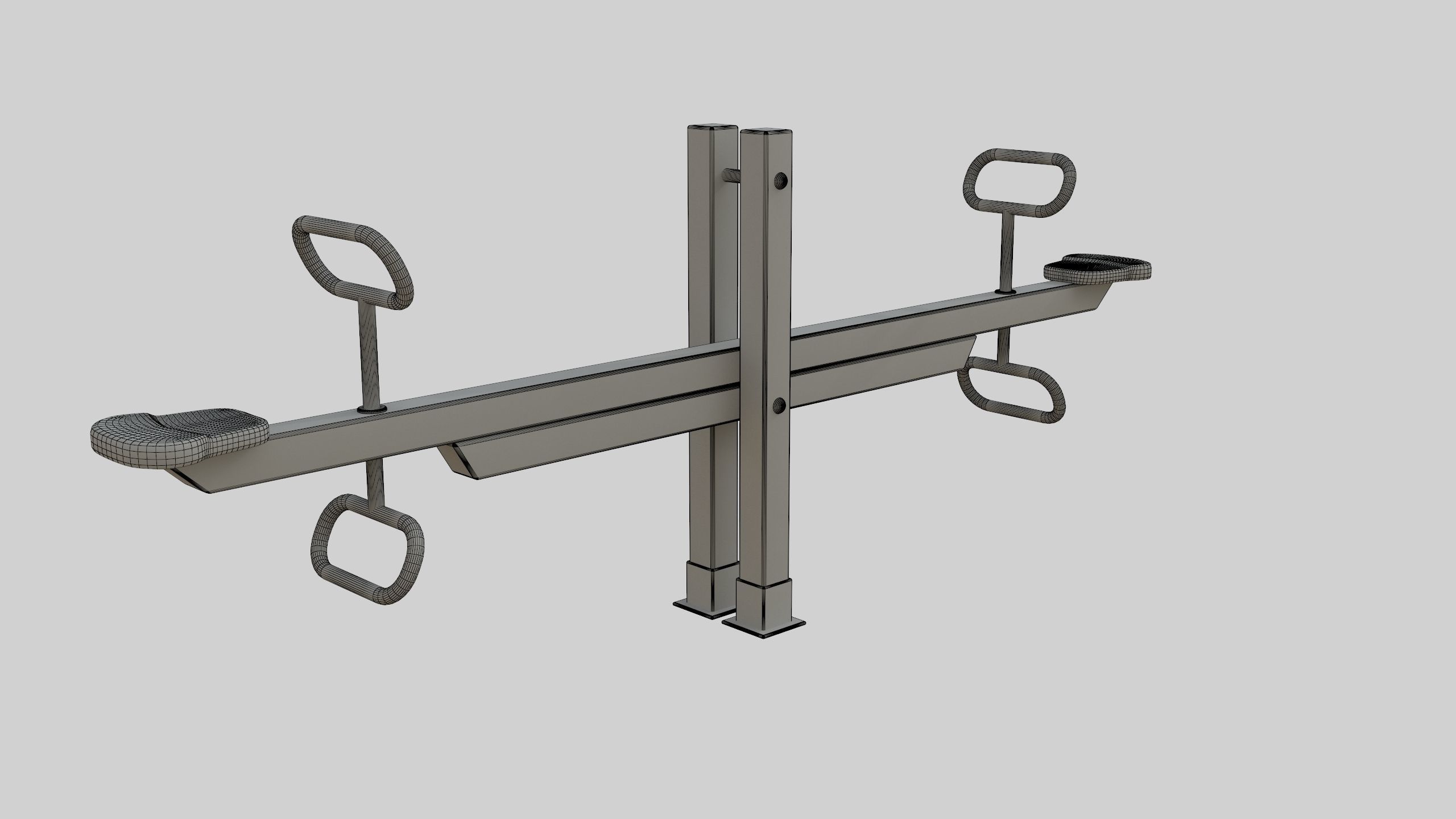 Wooden Seesaw Teeter Totter - 01 Playground Low-poly 3D model_46