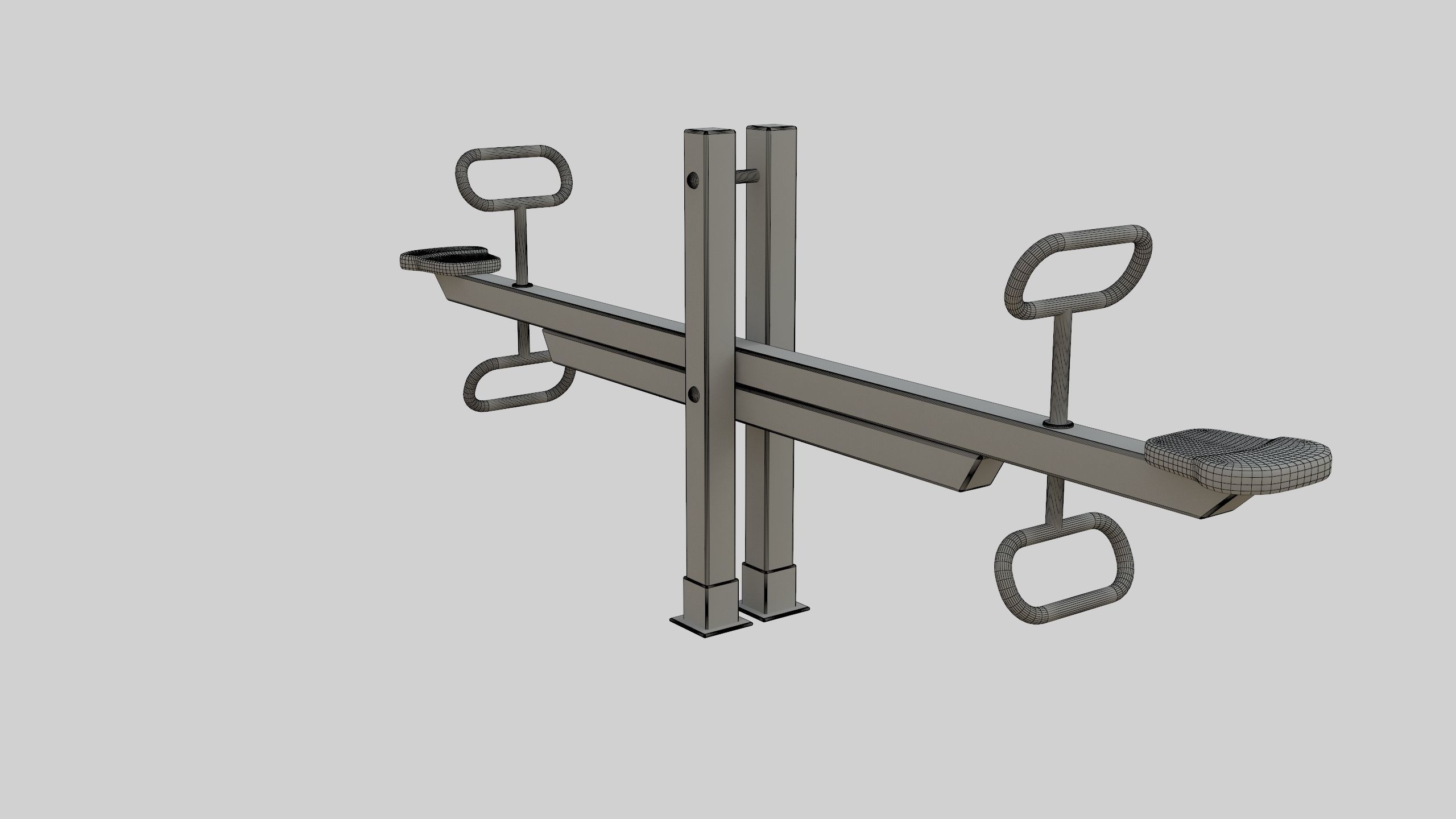 Wooden Seesaw Teeter Totter - 01 Playground Low-poly 3D model_39