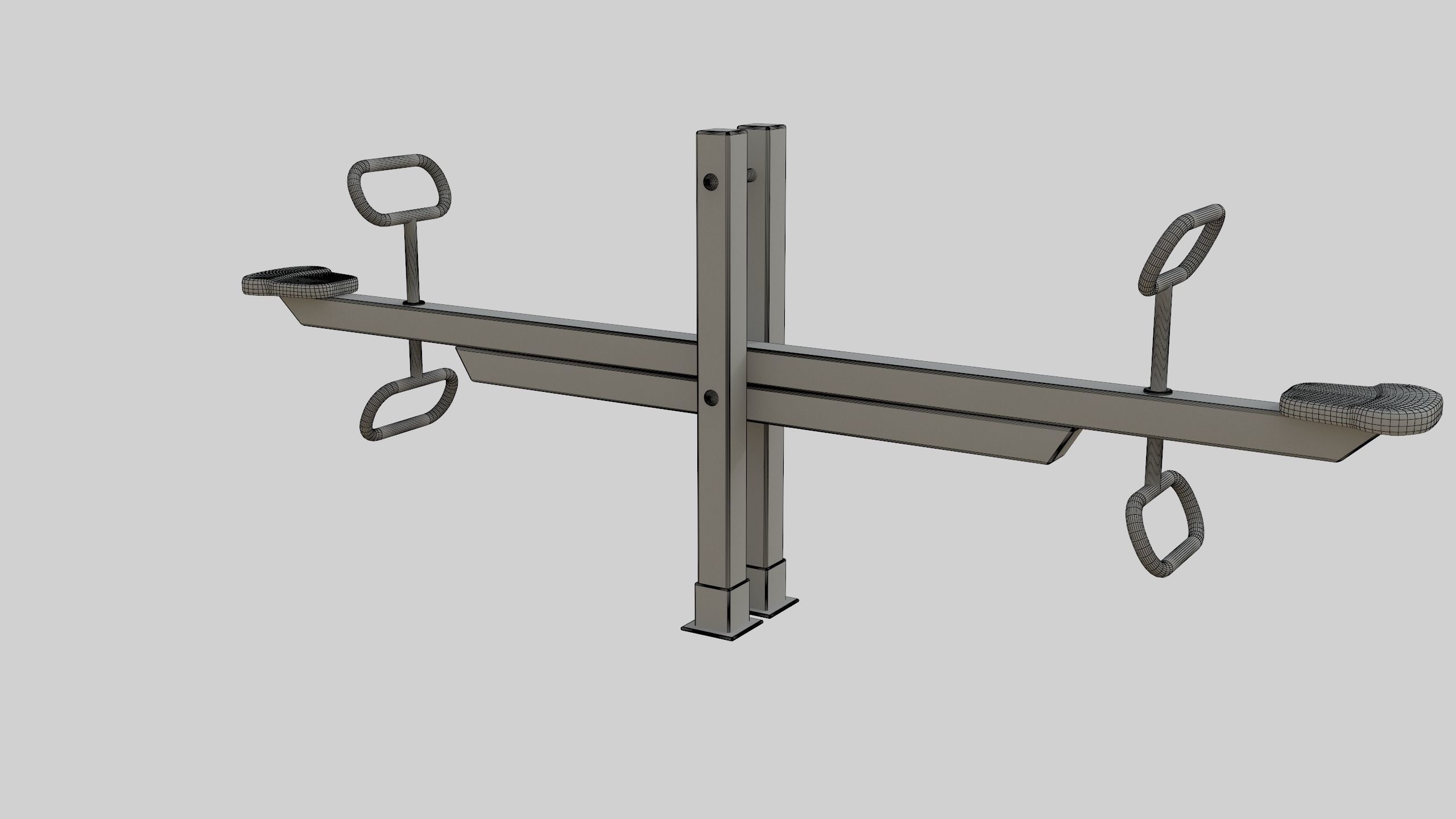 Wooden Seesaw Teeter Totter - 01 Playground Low-poly 3D model_42