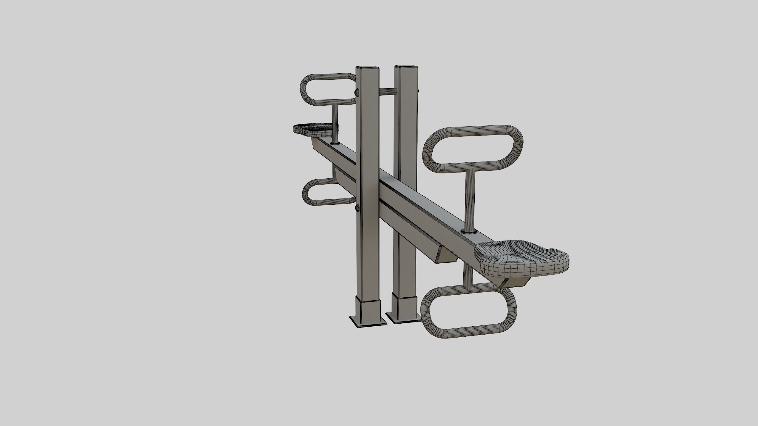Wooden Seesaw Teeter Totter - 01 Playground Low-poly 3D model_38