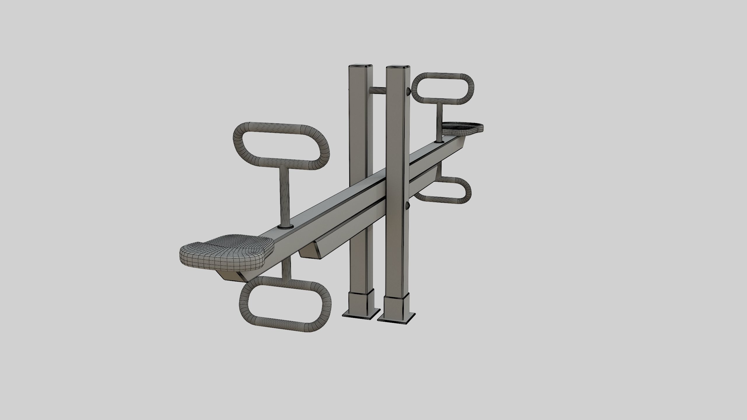 Wooden Seesaw Teeter Totter - 01 Playground Low-poly 3D model_45