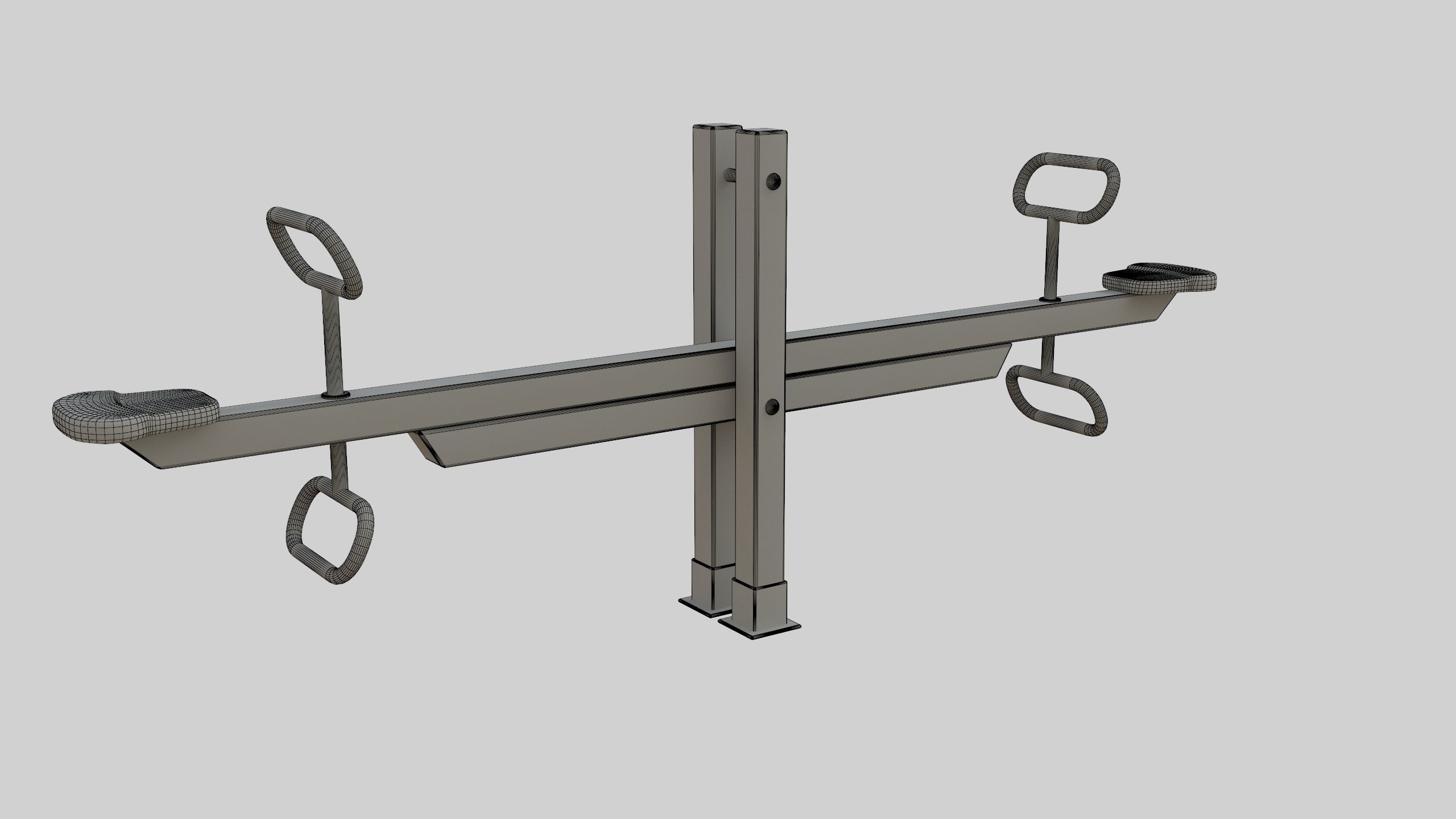 Wooden Seesaw Teeter Totter - 01 Playground Low-poly 3D model_47