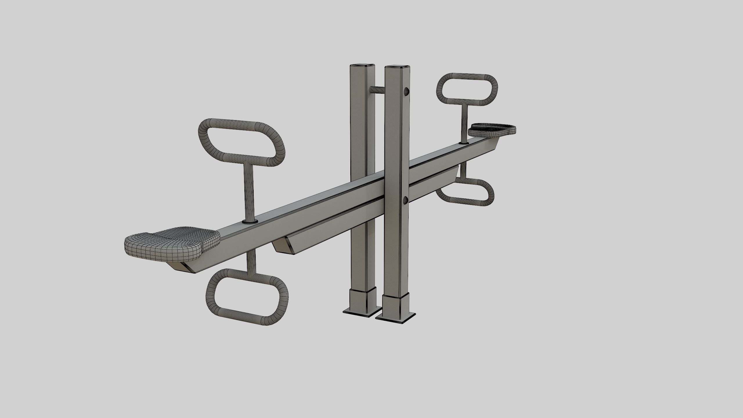 Wooden Seesaw Teeter Totter - 01 Playground Low-poly 3D model_37