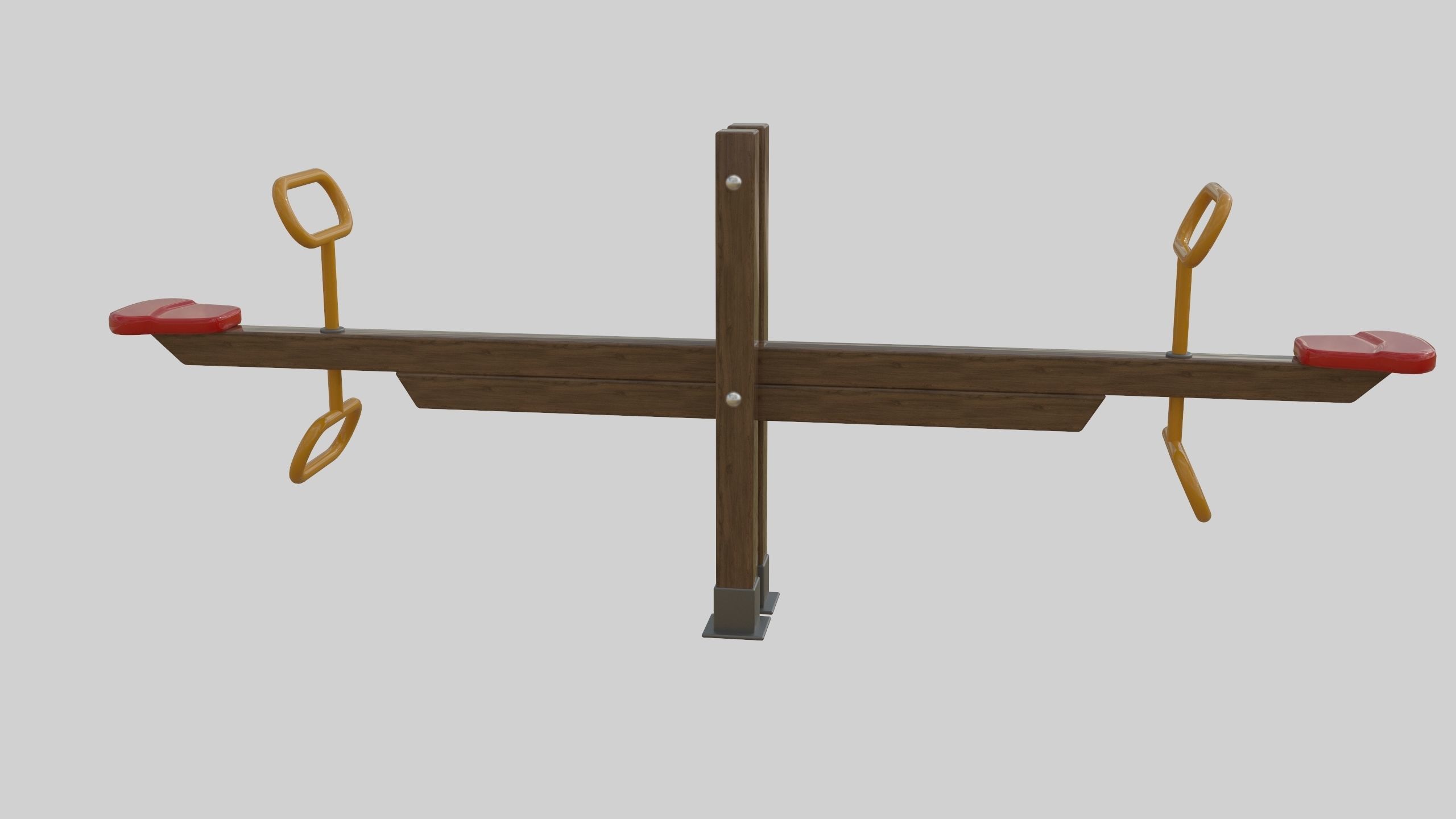 Wooden Seesaw Teeter Totter - 01 Playground Low-poly 3D model_16