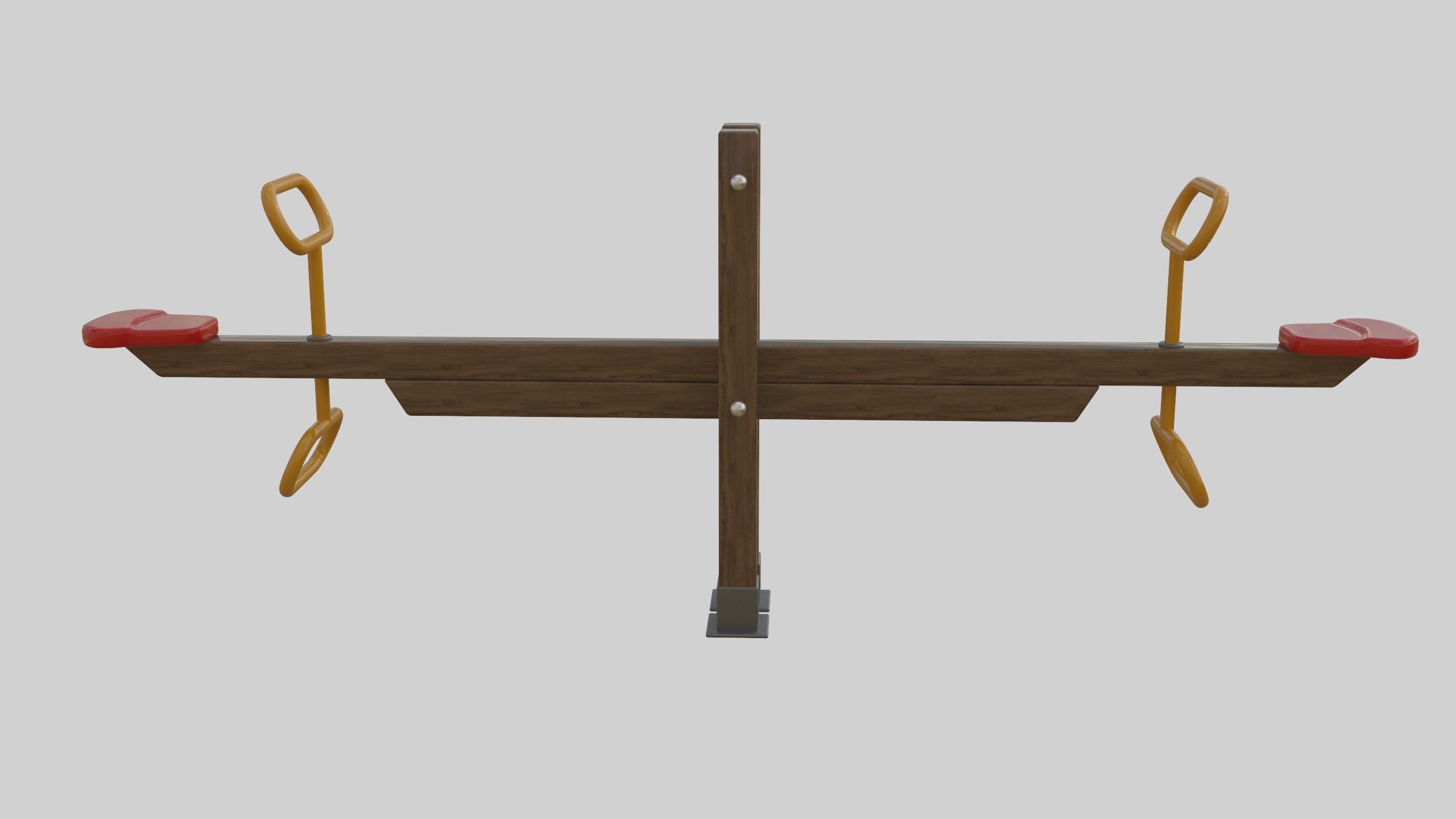 Wooden Seesaw Teeter Totter - 01 Playground Low-poly 3D model_7