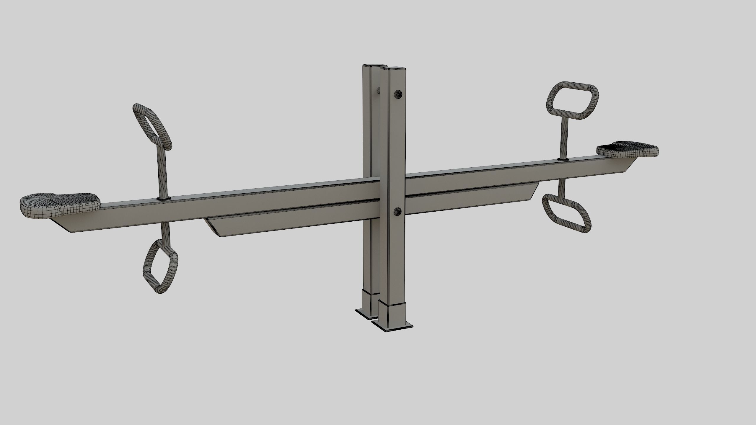 Wooden Seesaw Teeter Totter - 01 Playground Low-poly 3D model_49