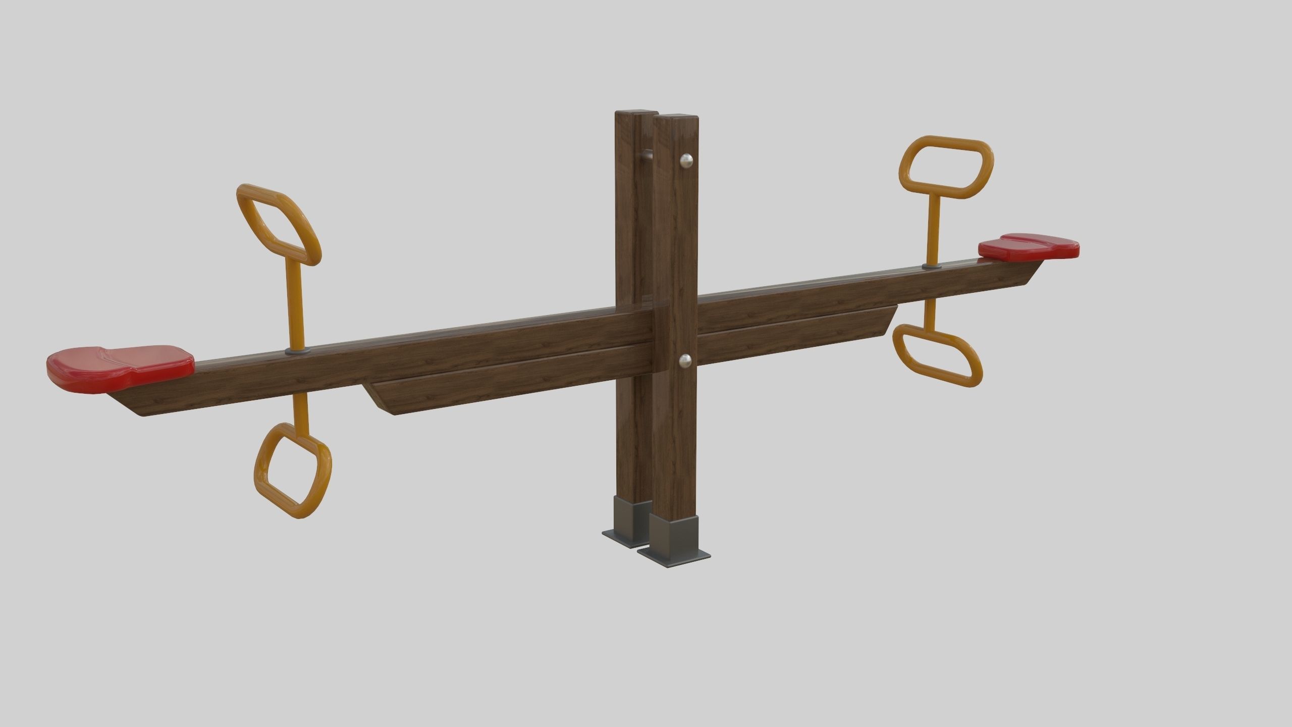 Wooden Seesaw Teeter Totter - 01 Playground Low-poly 3D model_24